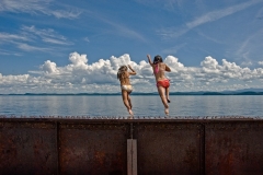 Girls jumping
