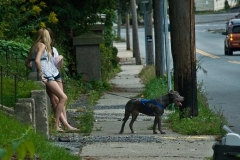 girls with dog